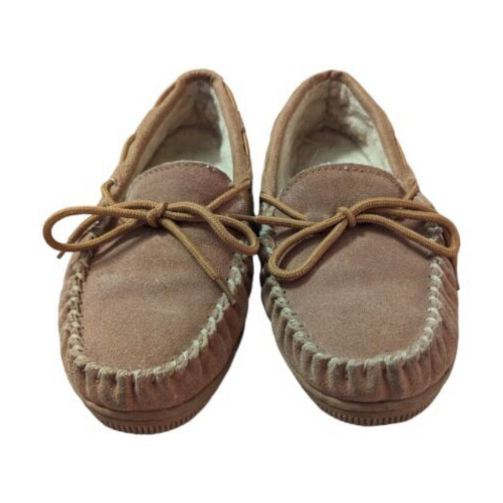 Great Northwest Moccasin Womens 9 Leather Suede Shearling Lined Slipper Mens 7.5 - Picture 2 of 11